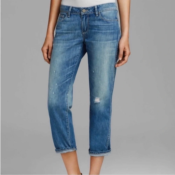 PAIGE Jimmy Jimmy Crop Distressed Jeans - Picture 1 of 13